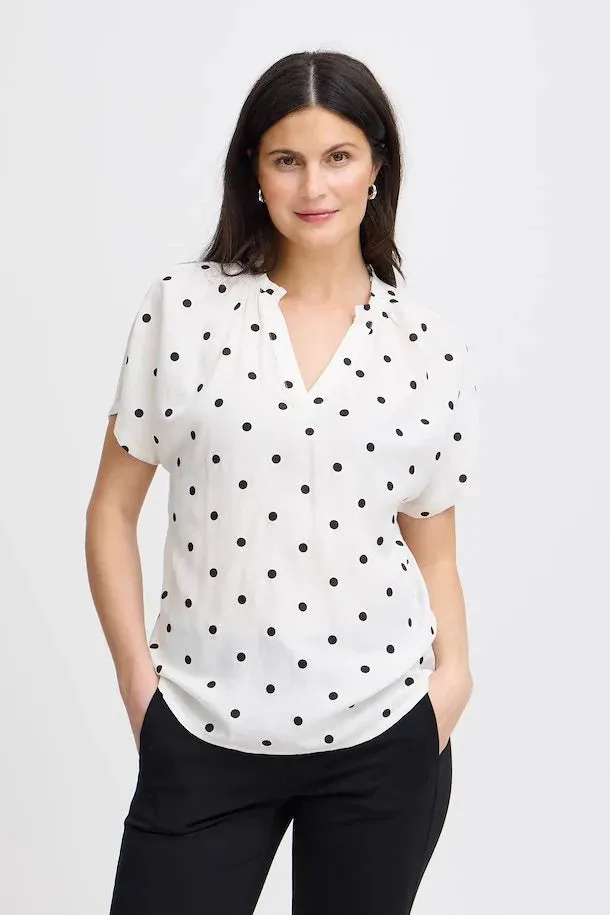 3491- Polka Dot Blouse - Fransa