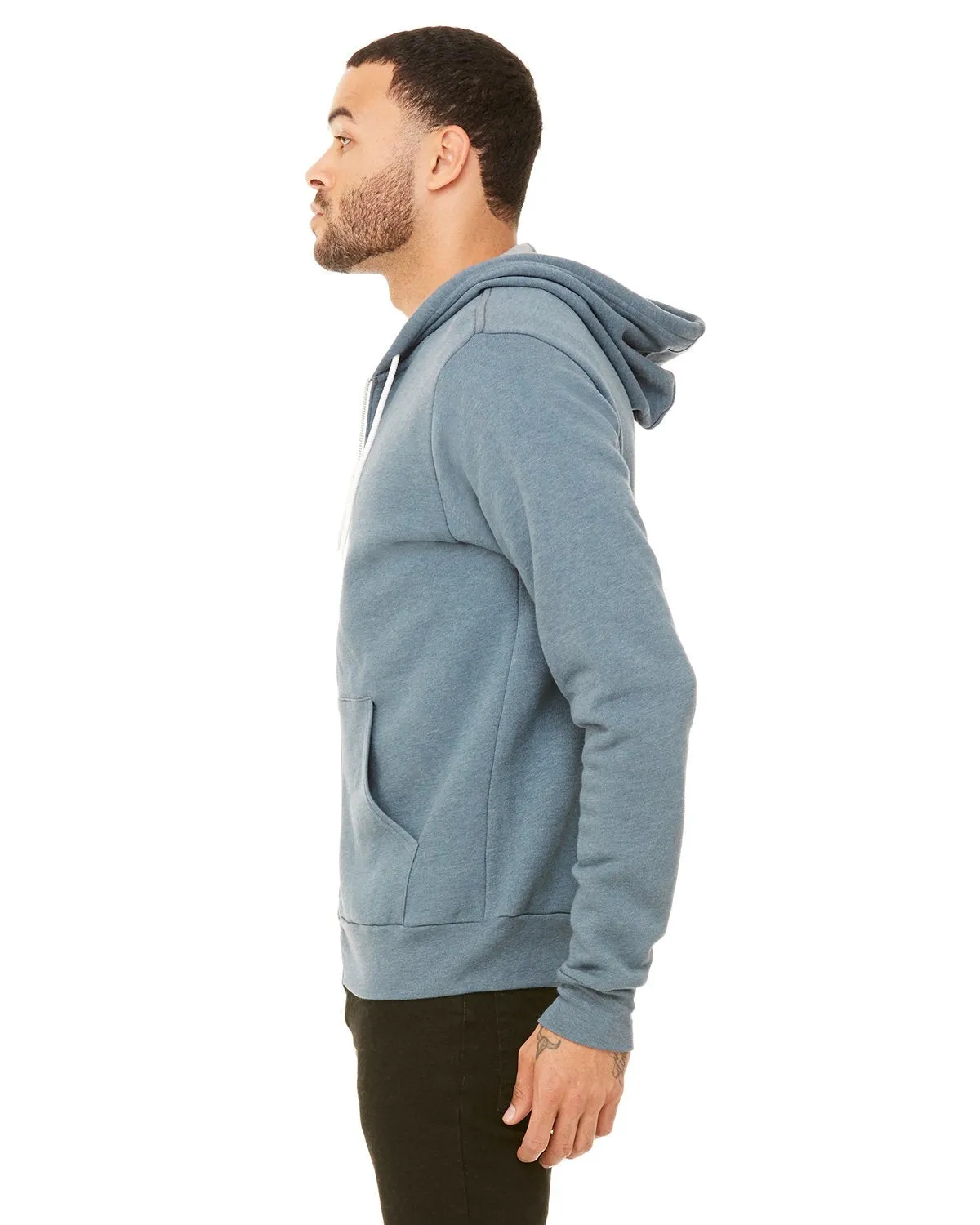 Bella + Canvas Unisex Poly-Cotton Fleece Full-Zip Hoodie 3739 Heather Slate