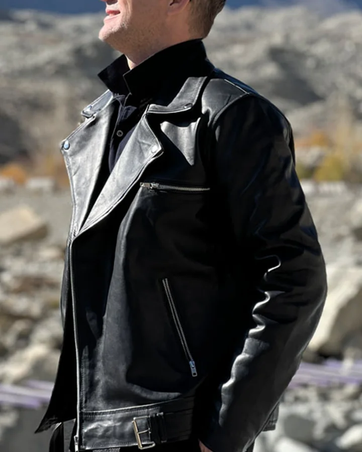 Biker Slim Fit Black Leather Jacket | William Jacket