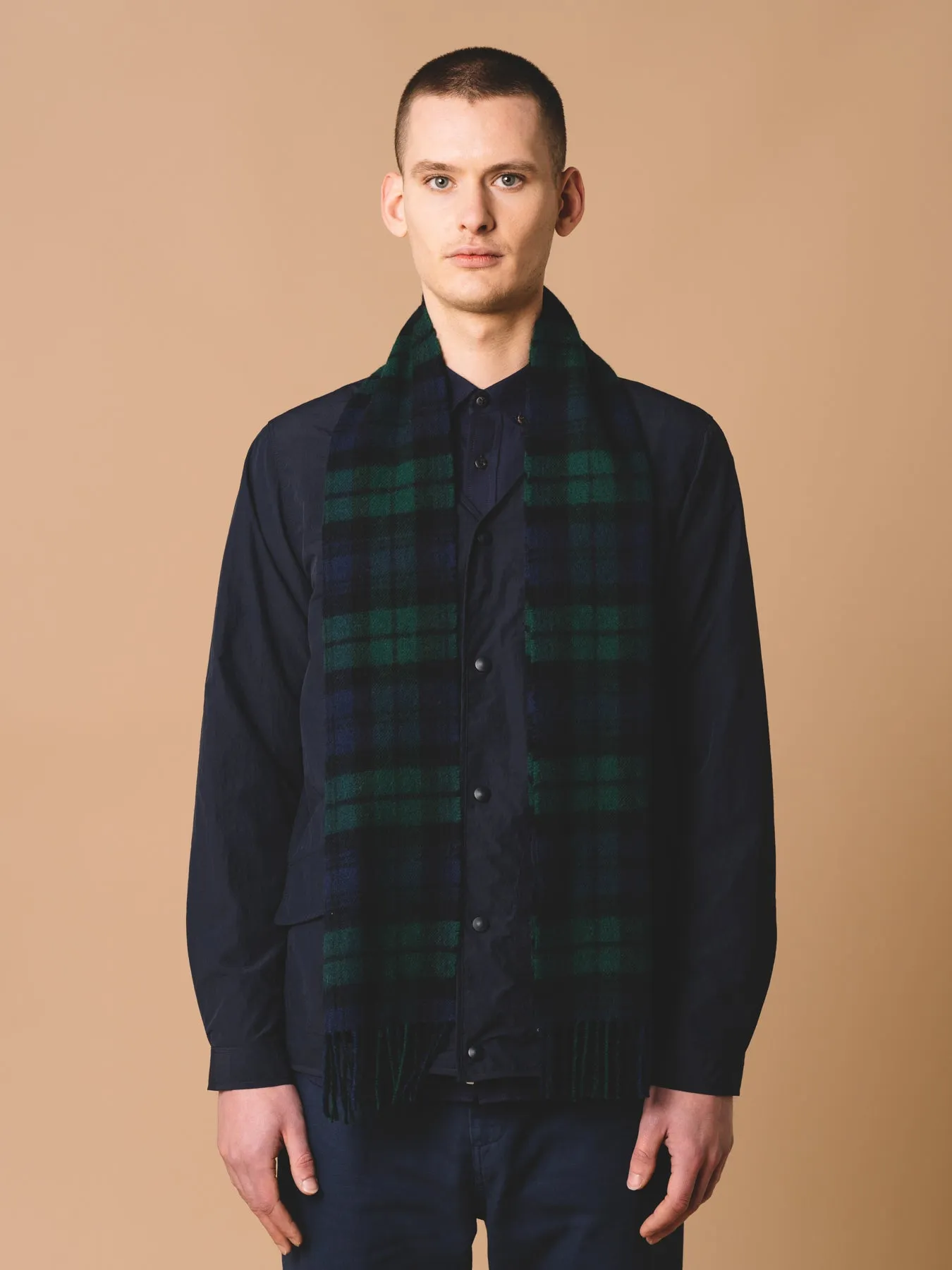 Black Watch Scarf in Tartan Check Lambswool