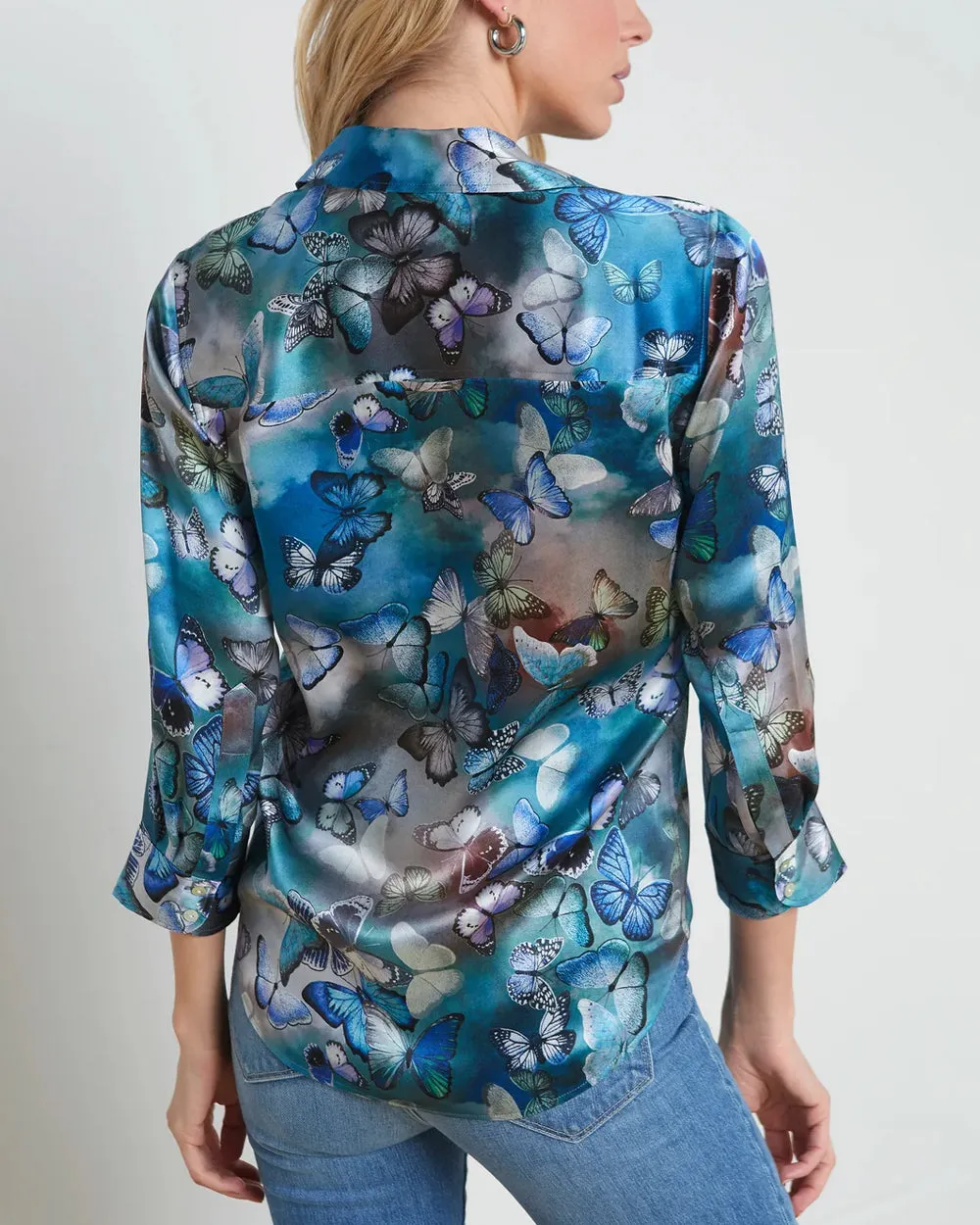 Blue Cloud Butterfly Dani Blouse