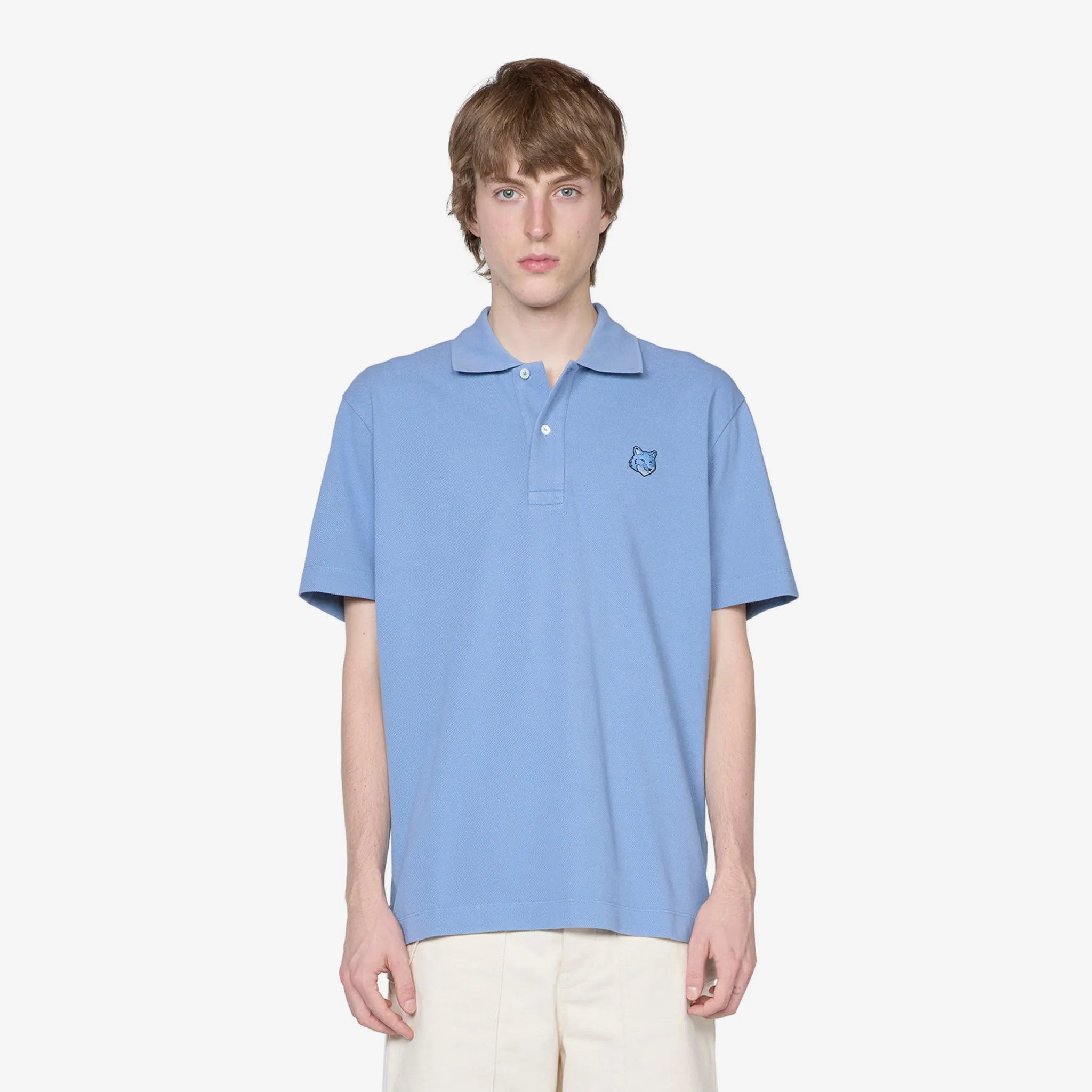 Bold Fox Head Patch Comfort Polo Hampton Blue