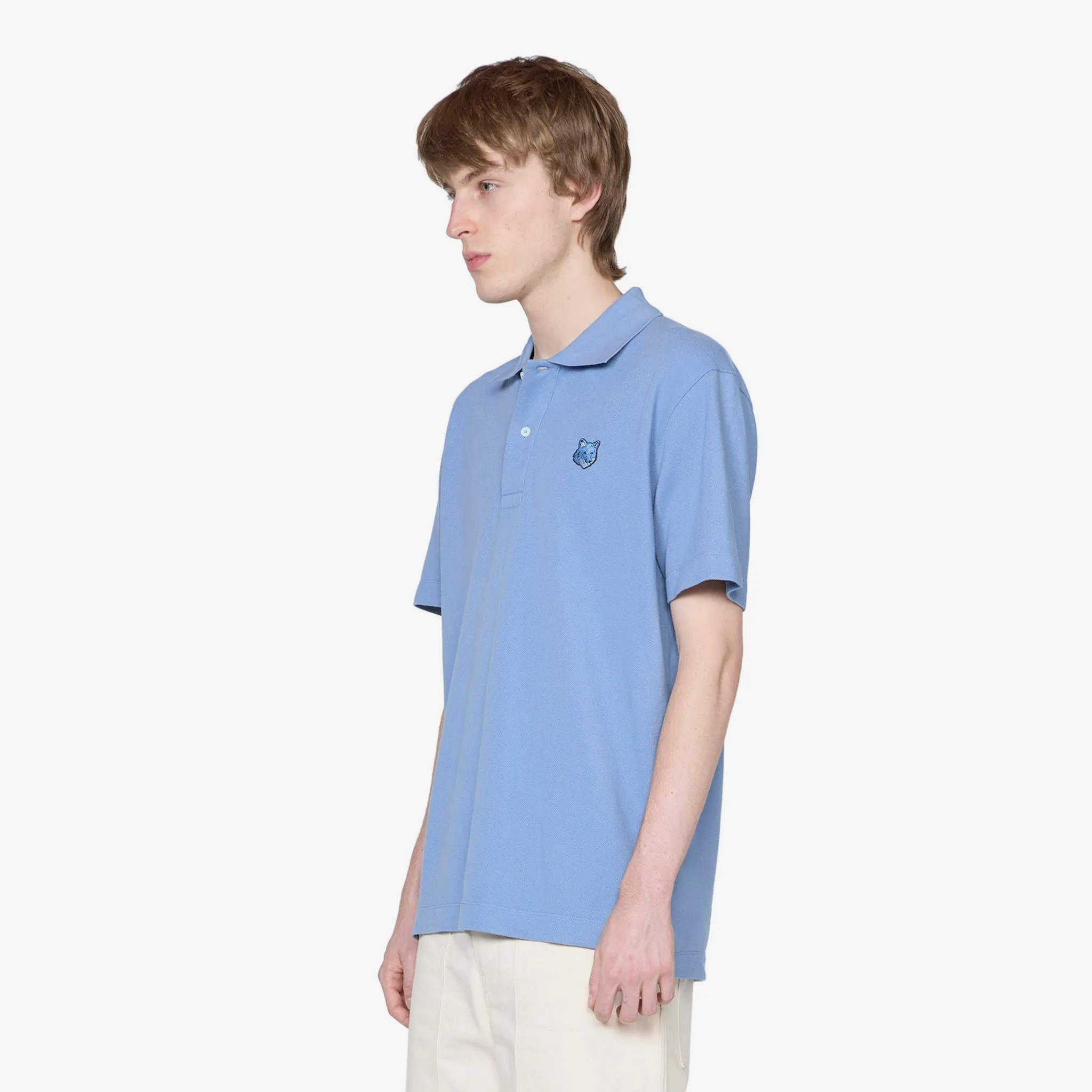 Bold Fox Head Patch Comfort Polo Hampton Blue