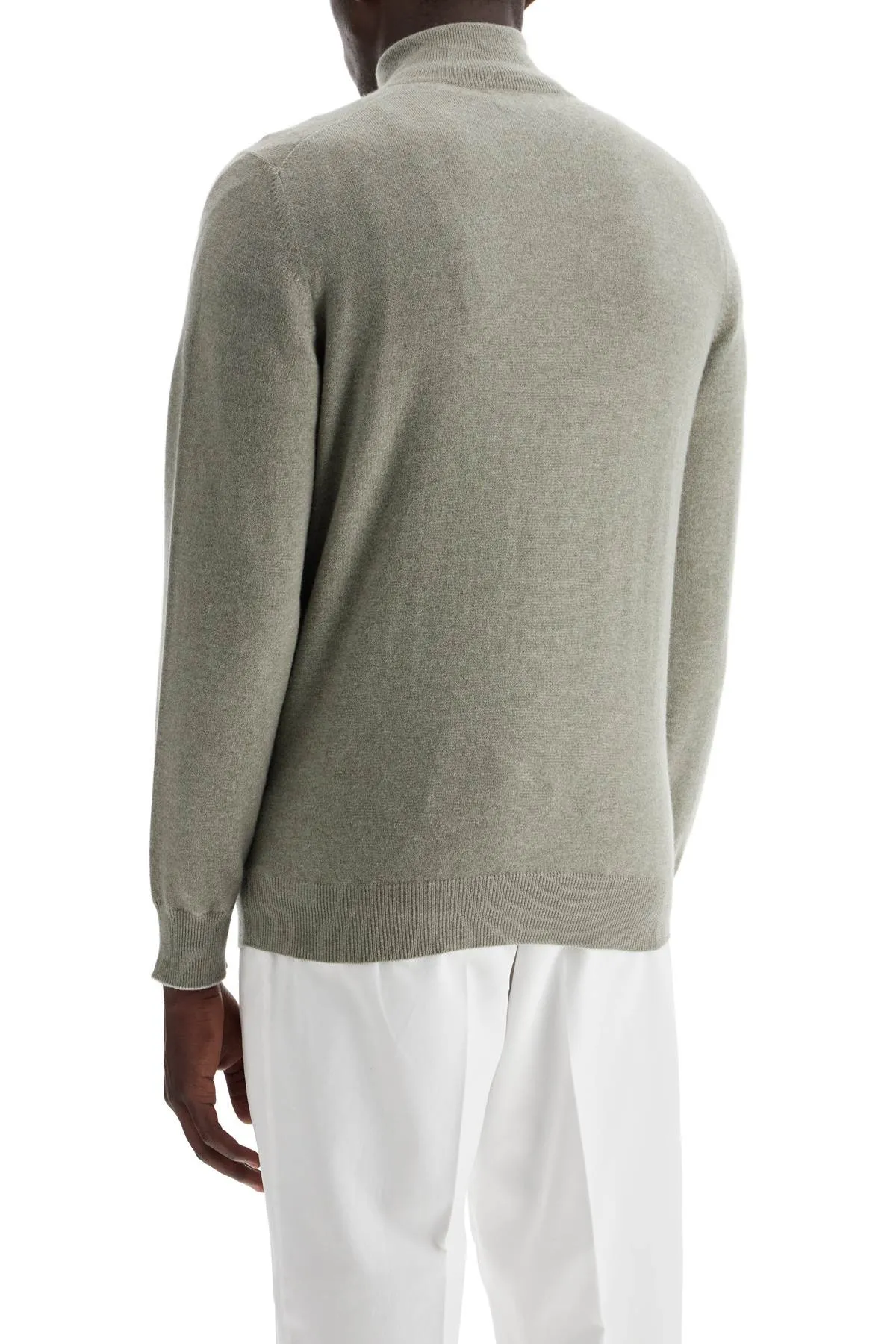 Brunello Cucinelli Cashmere High Neck Pullover Sweater   Green