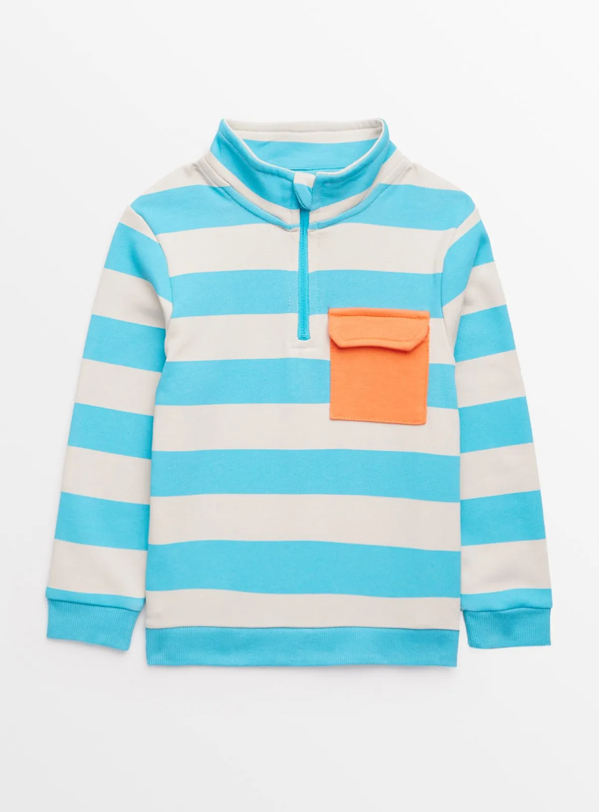 Buy Blue Stripe Quarter Zip Sweatshirt 1-2 years | Jumpers and hoodies | Tu