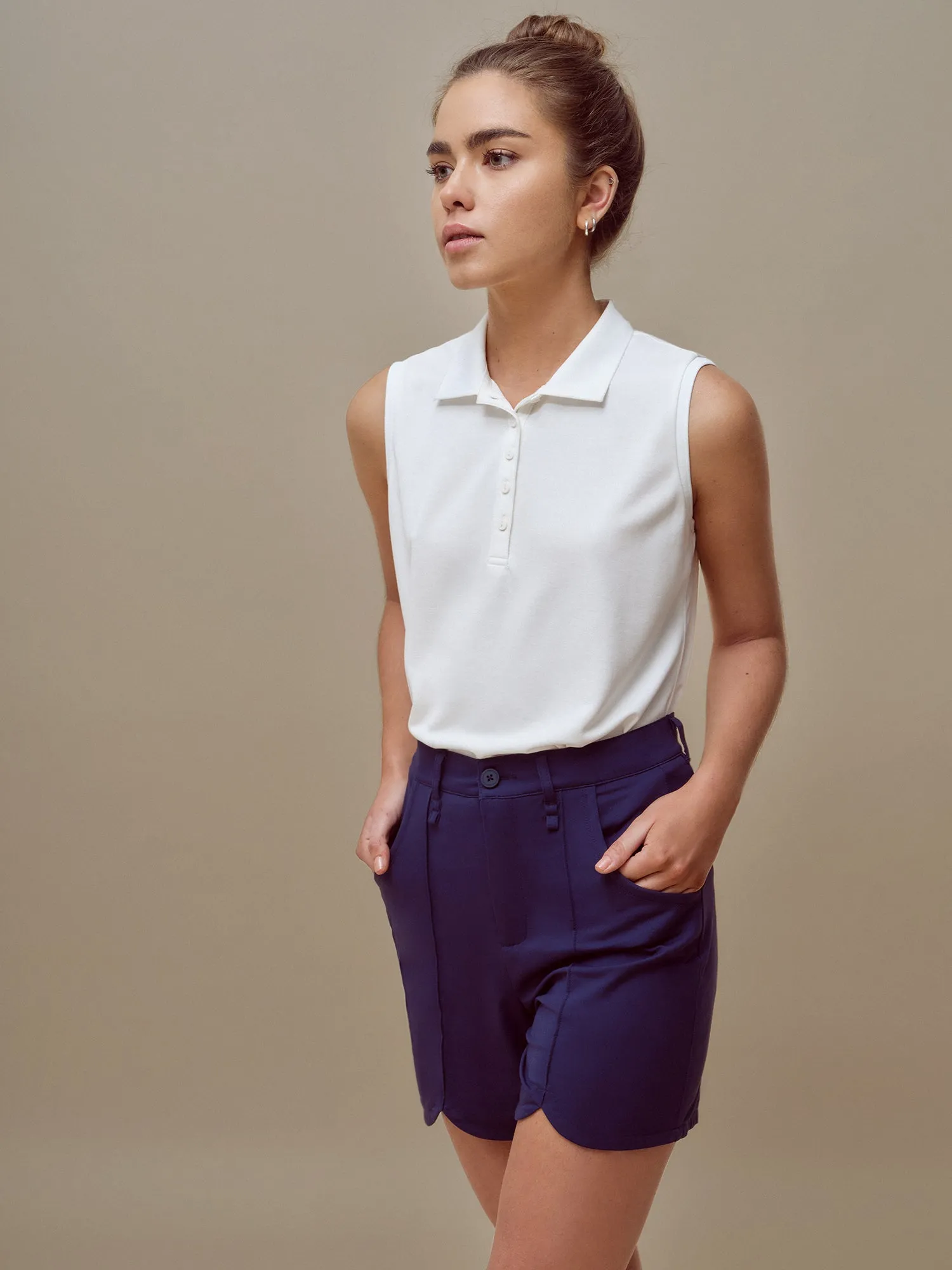 Classic Sleeveless Cropped Polo