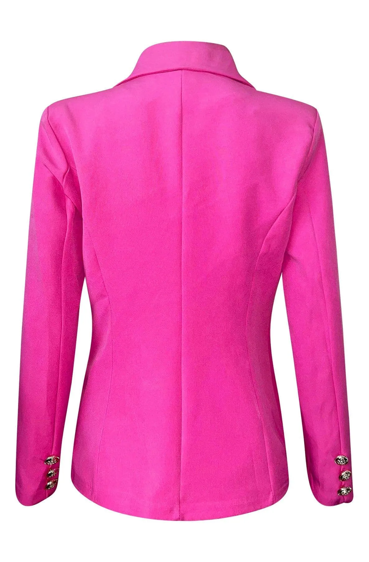 Cortana Button Detail Blazer Jacket - Hot Pink