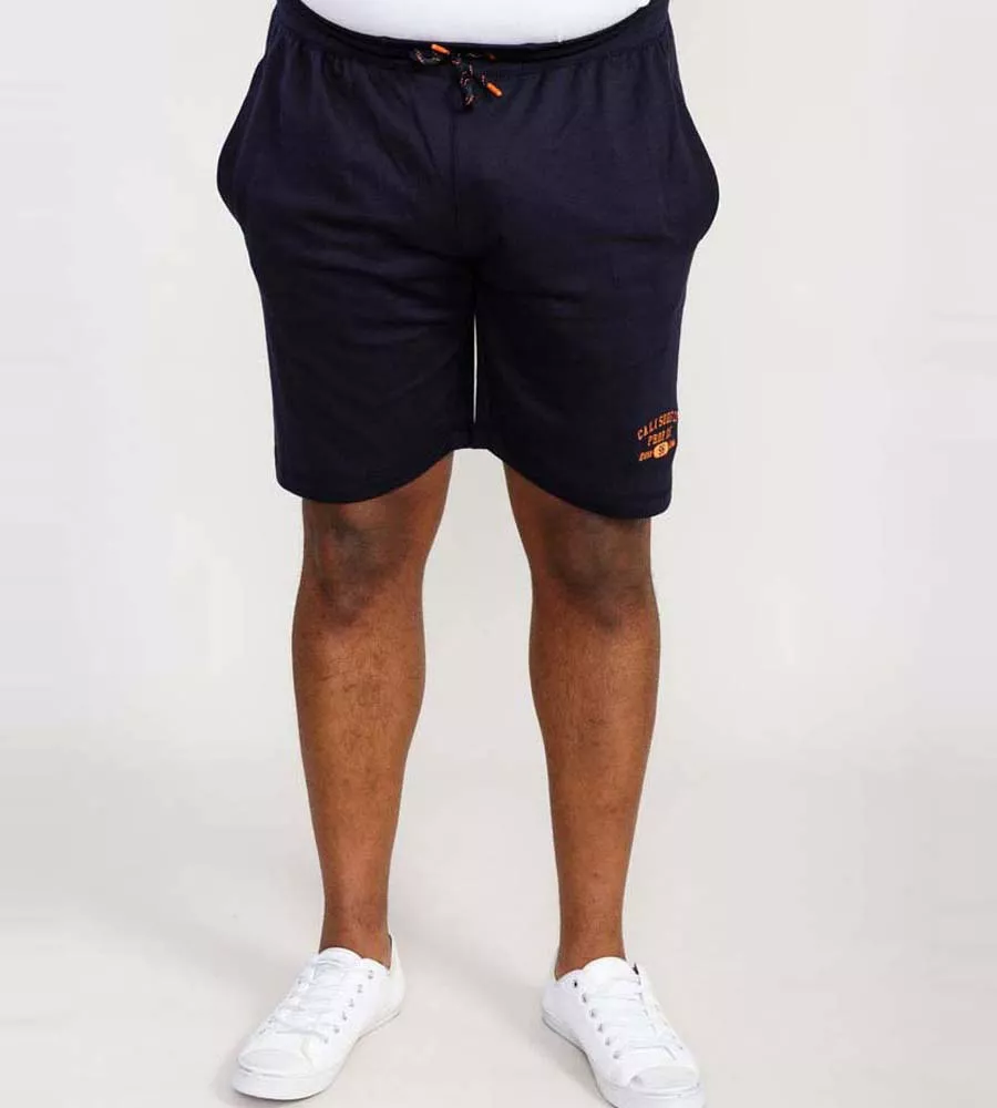 D555 Big Mens Navy Shorts With Elasticated Waist and Loop Back (SUTTON 2)