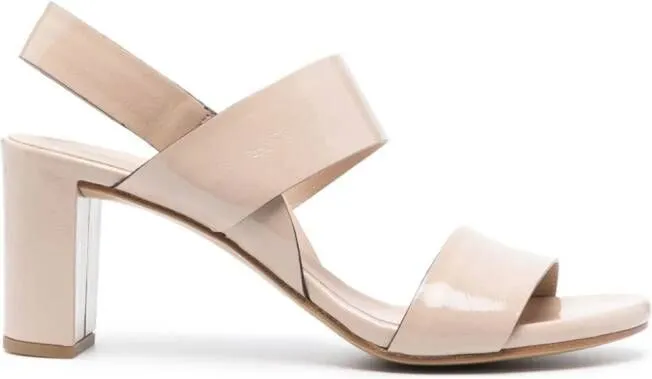 Del Carlo 75mm patent leather sandals Neutrals