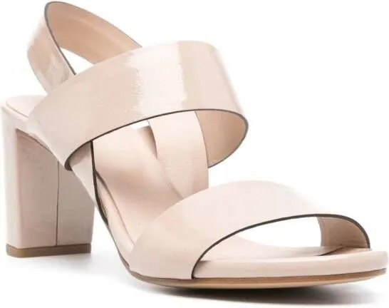 Del Carlo 75mm patent leather sandals Neutrals