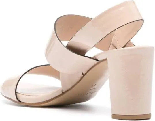 Del Carlo 75mm patent leather sandals Neutrals