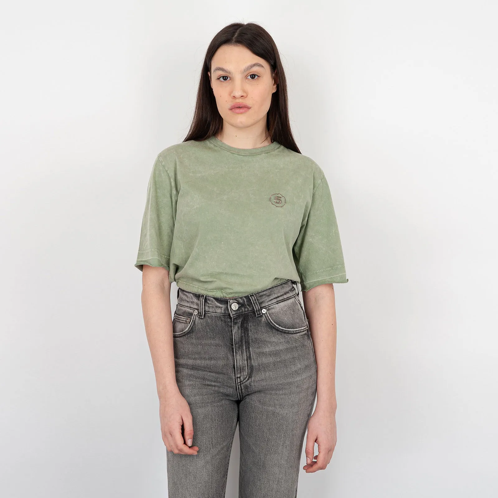 Department Five T-Shirt Crop Lax Cotone Verde Militare