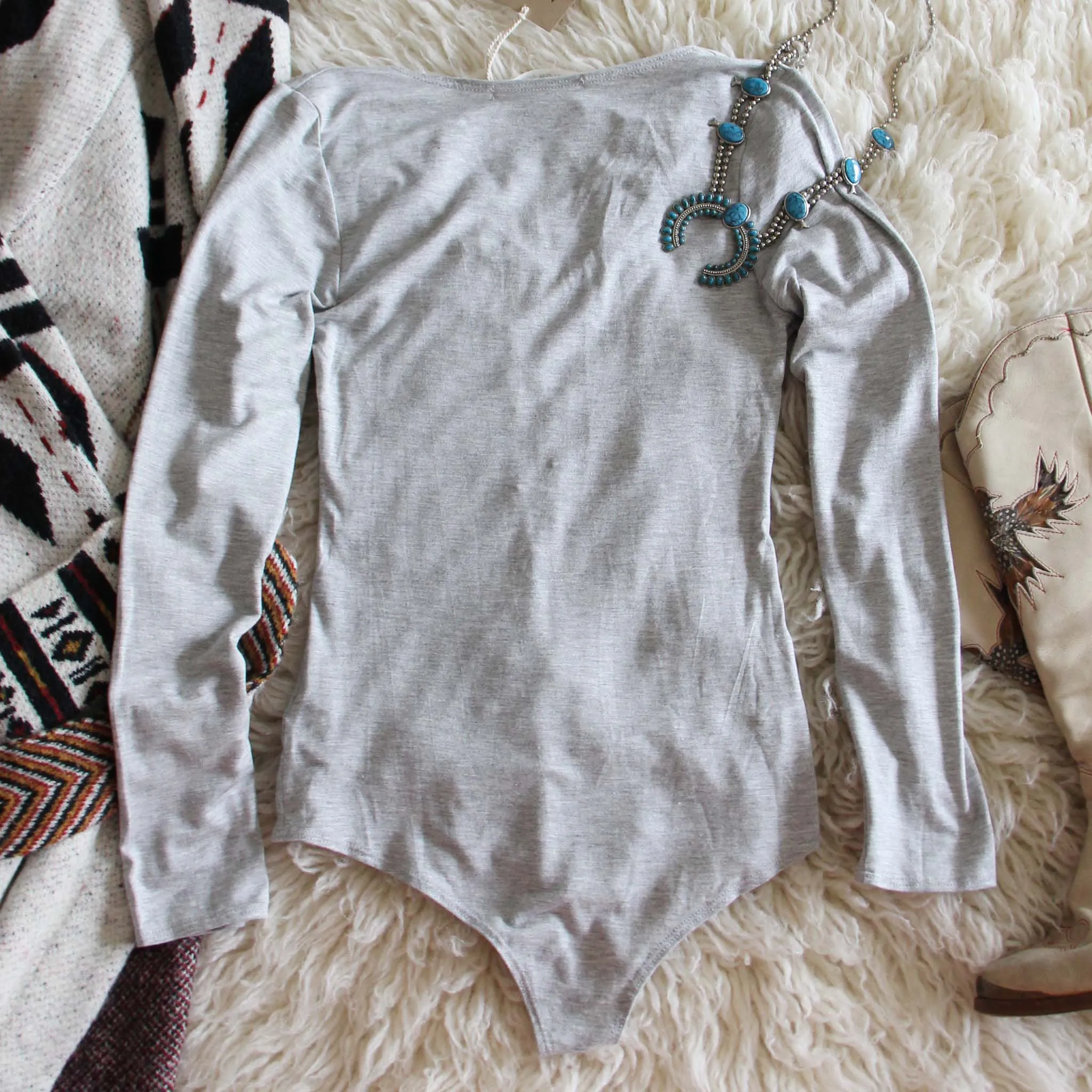 Dixon Cozy Bodysuit in Gray