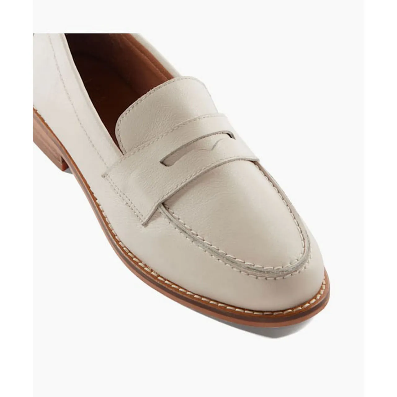 DUNE LONDON Ginelli Leather Penny Loafers - White