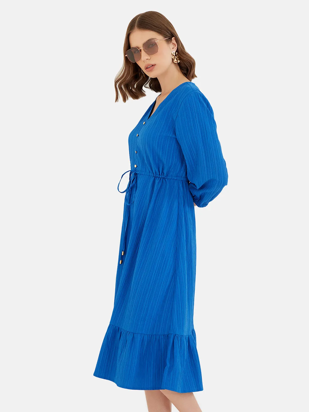 Evelyn Tie-Up Midi Dress