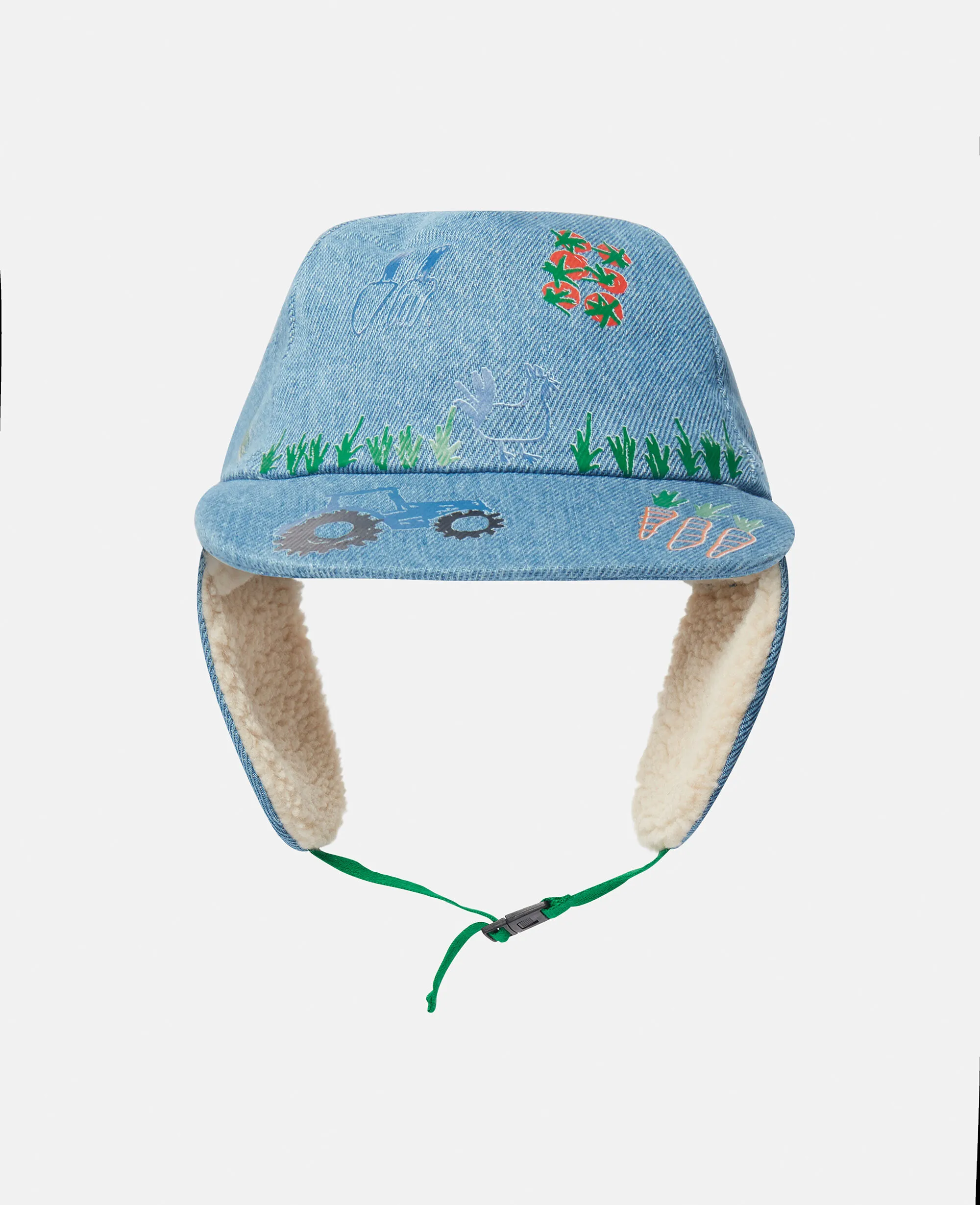 Farmyard Embroidered Hat with Ear Flaps