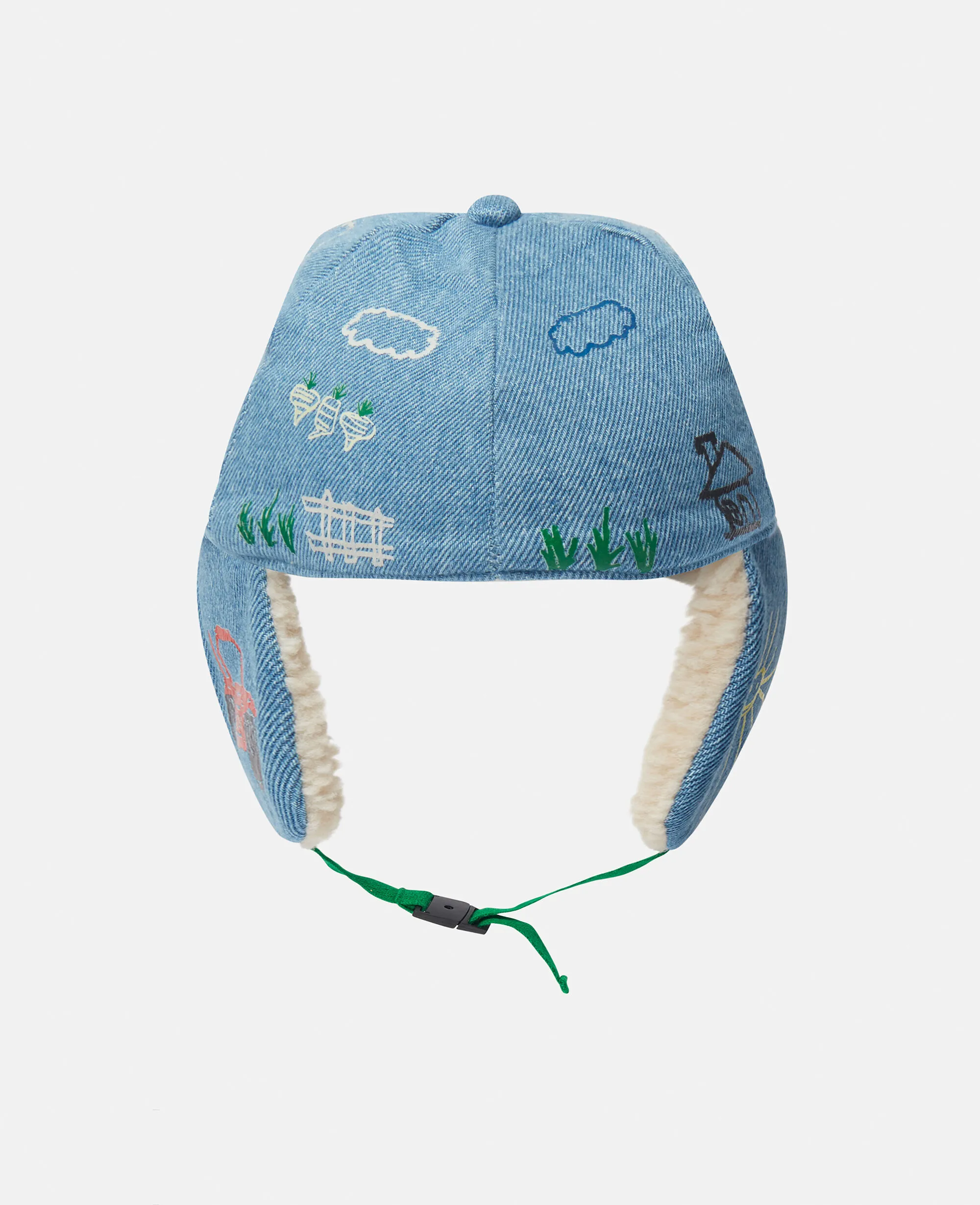 Farmyard Embroidered Hat with Ear Flaps