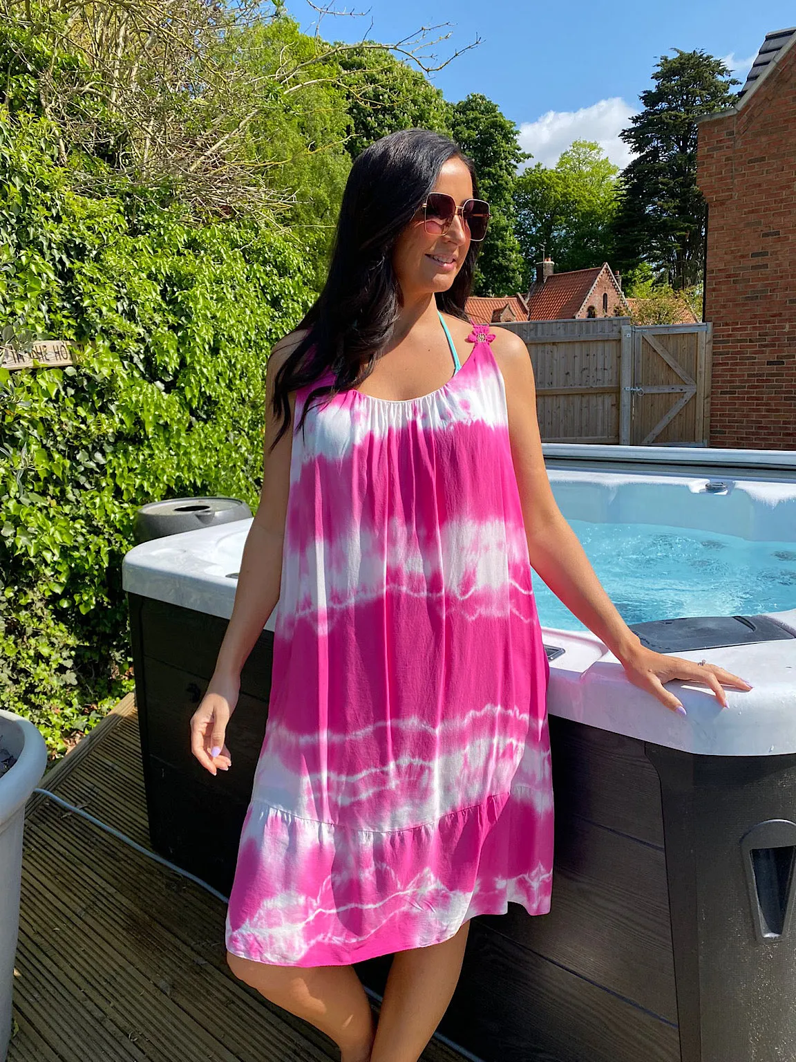 Flower Strap Tie Dye Dress Kerrie