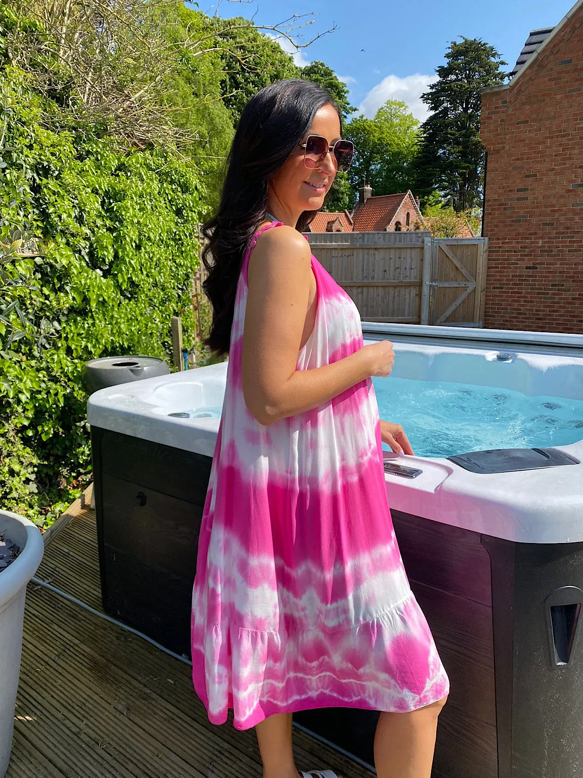 Flower Strap Tie Dye Dress Kerrie