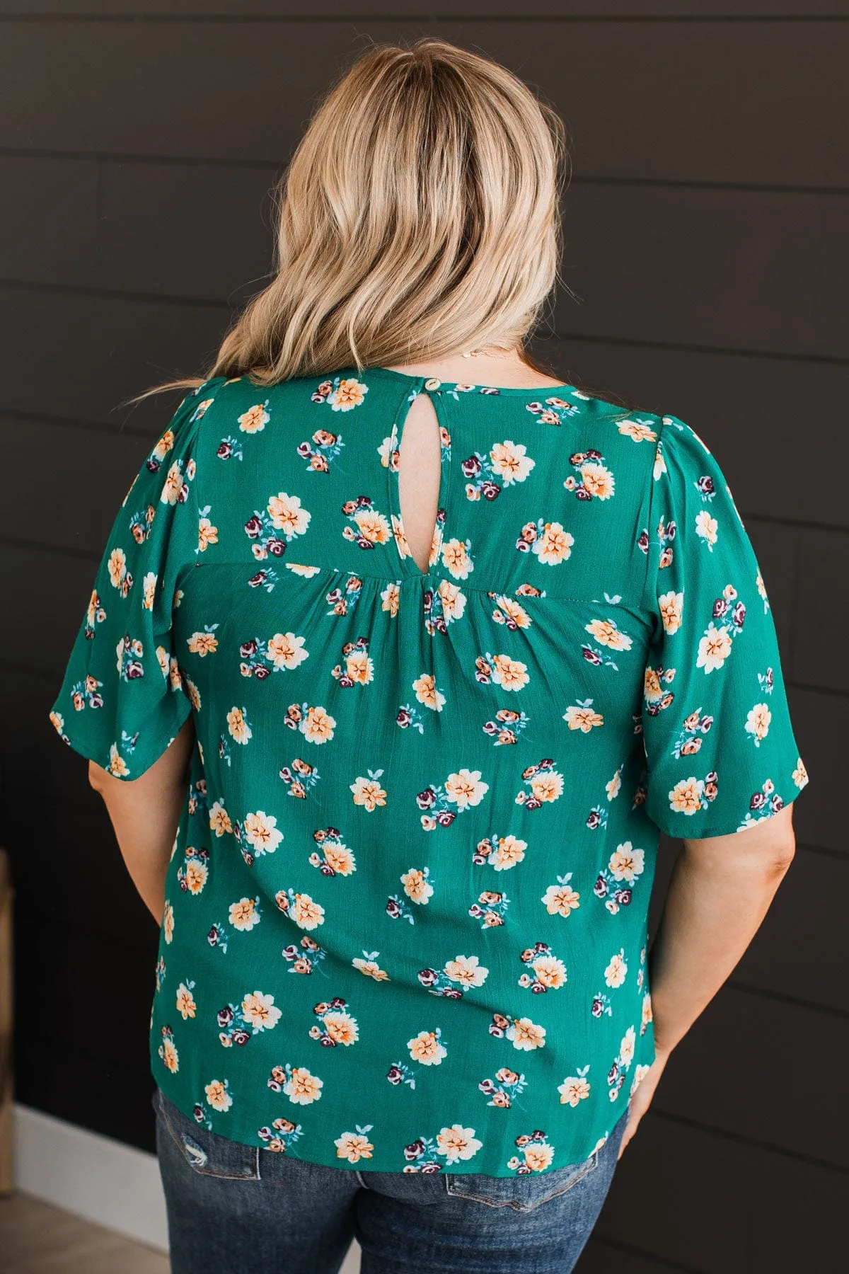 Forever Special Floral Blouse- Emerald