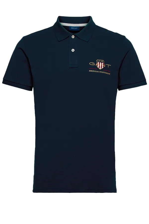 GANT Gold Shield Piqué Polo Regular Navy