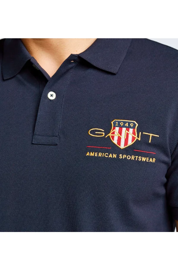 GANT Gold Shield Piqué Polo Regular Navy