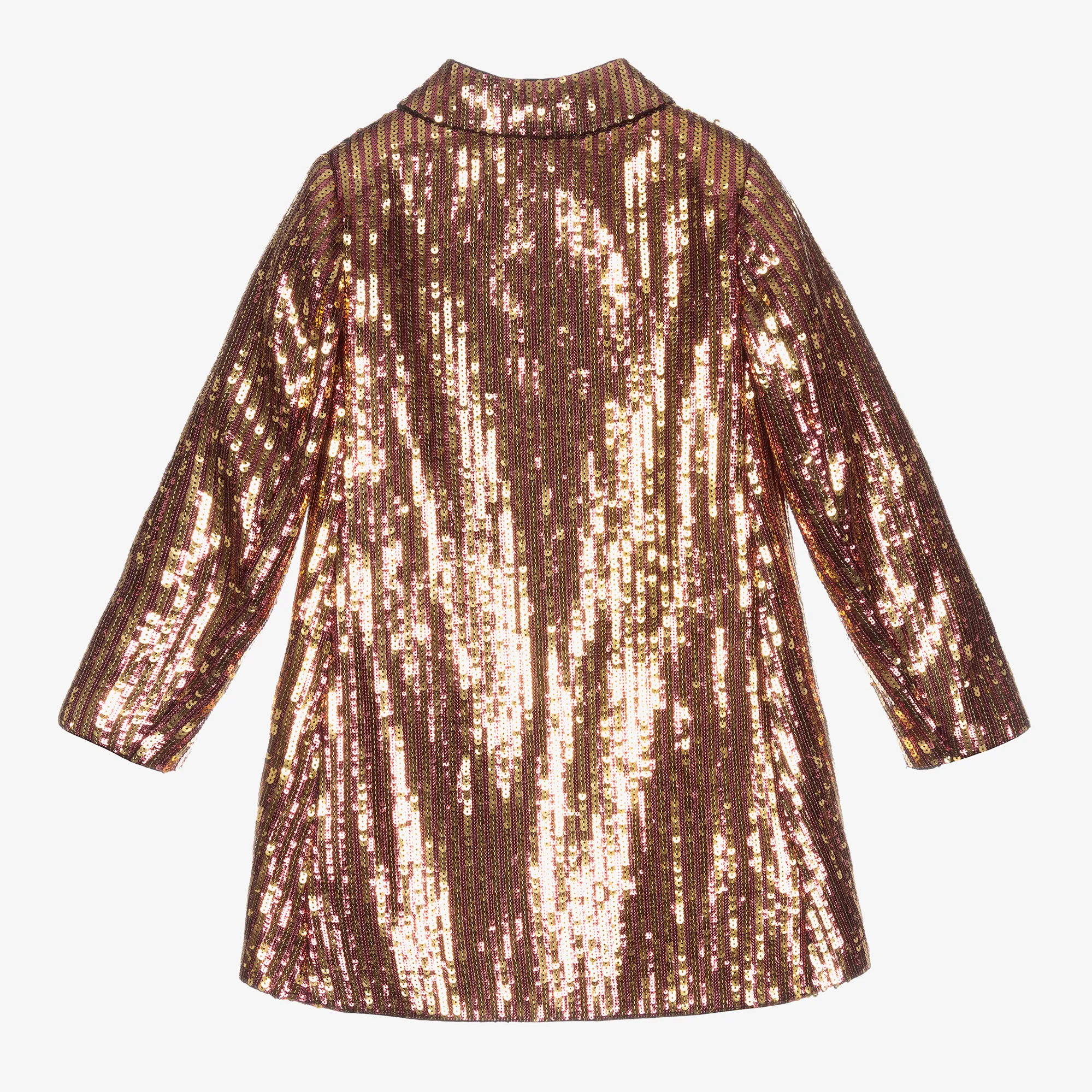 Girls Gold & Pink Sequin Coat