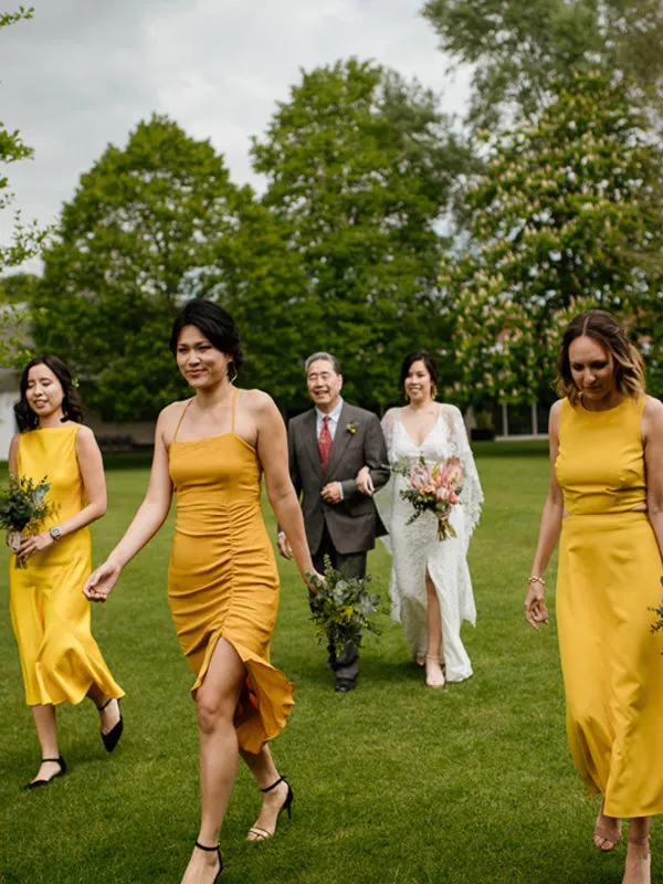 Gogerous Spaghetti Strap Sleeveless Bridesmaid Dresses.DB10631