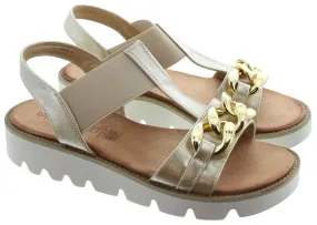 HEAVENLY FEET Ladies Lulu Chain Sandals In Gold