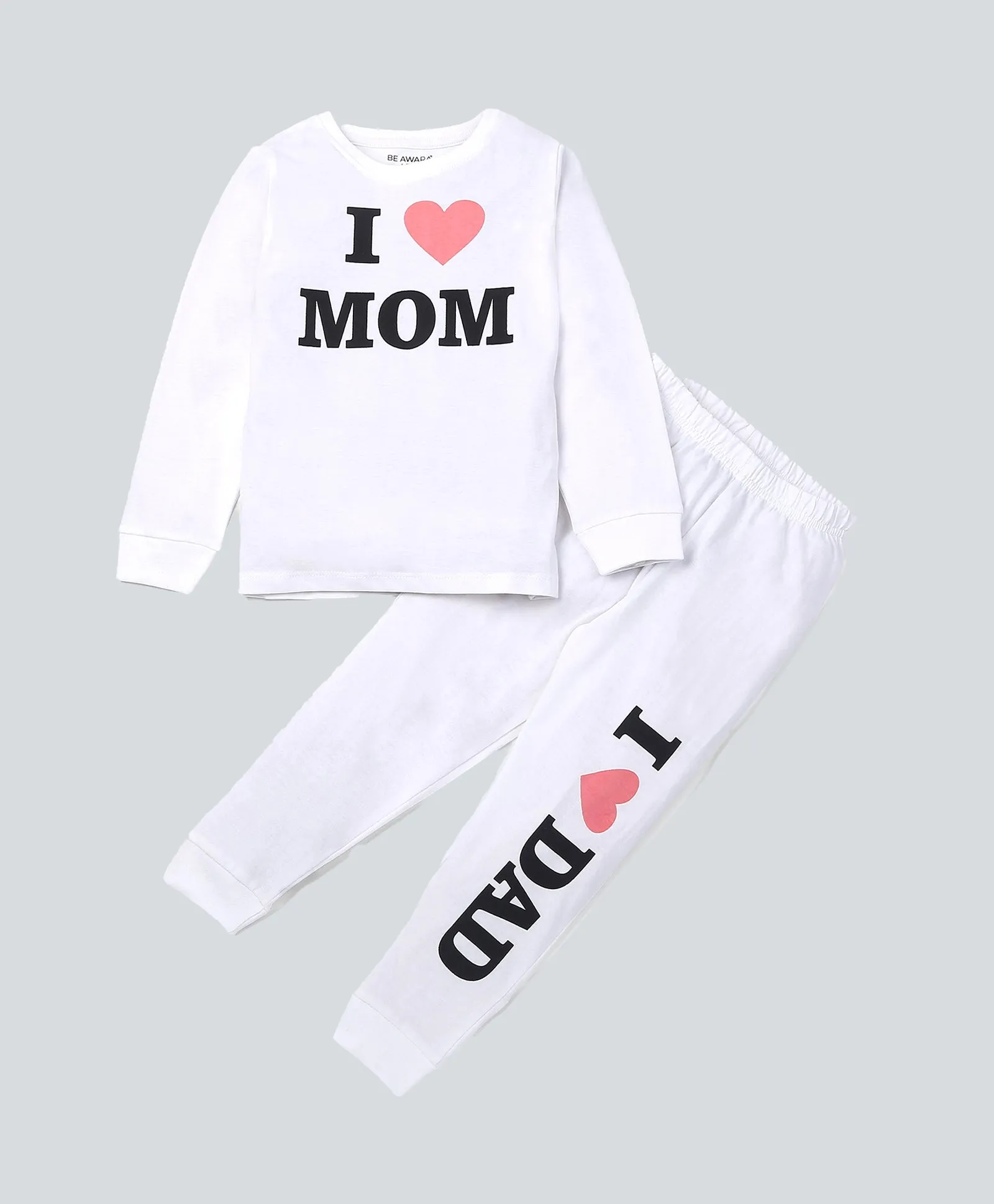 I Love Mom Full Sleeves T-Shirt & Pants Set