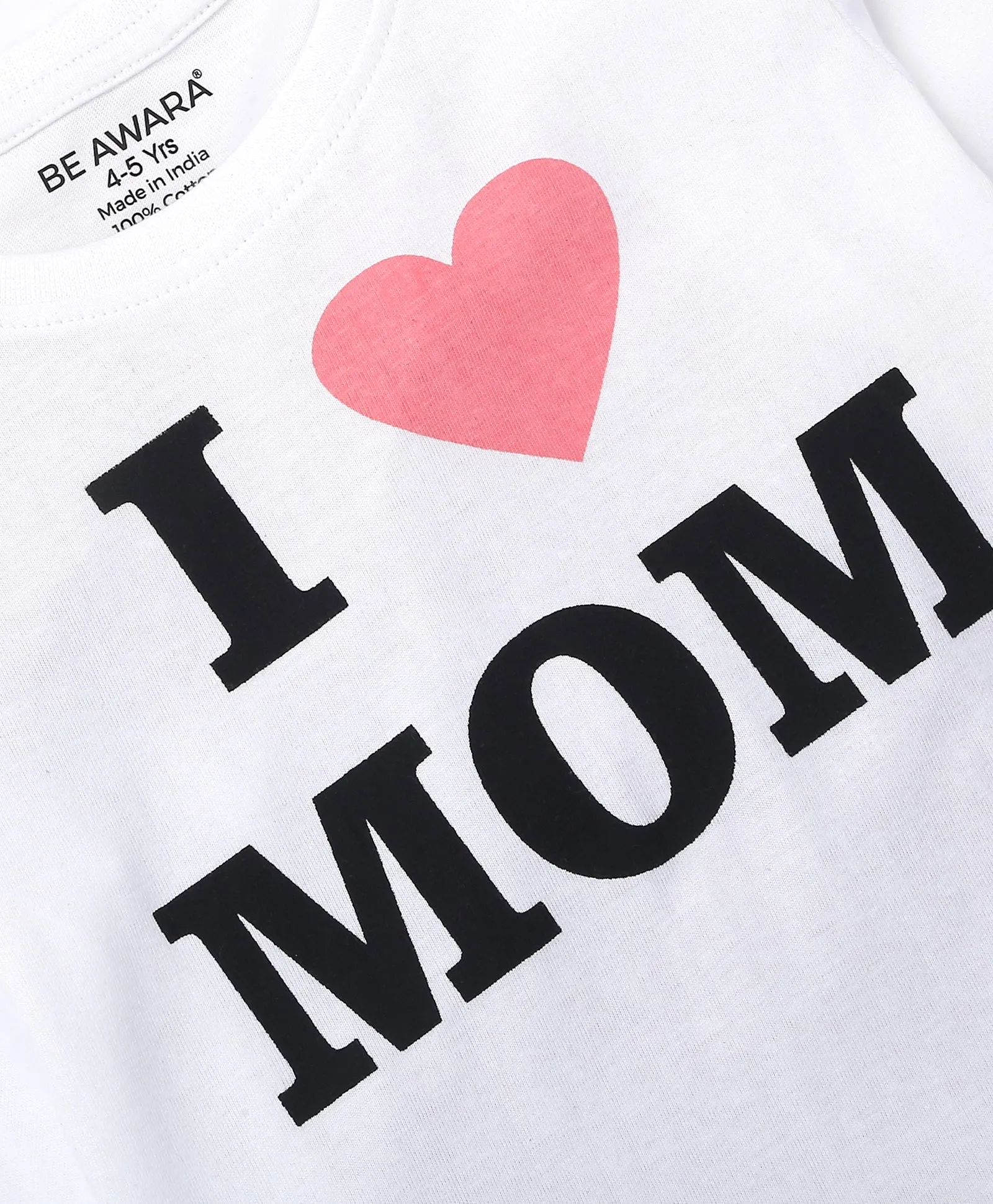 I Love Mom Full Sleeves T-Shirt & Pants Set