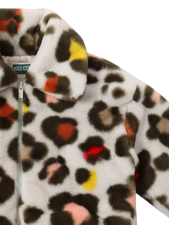 Kenzo Kids   Printed faux fur coat 