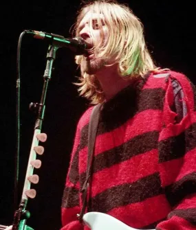 Kurt Cobain Red And Black Stripe Sweater | Wool Sweater