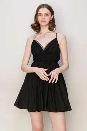 LACE TRIM BABYDOLL DRESS