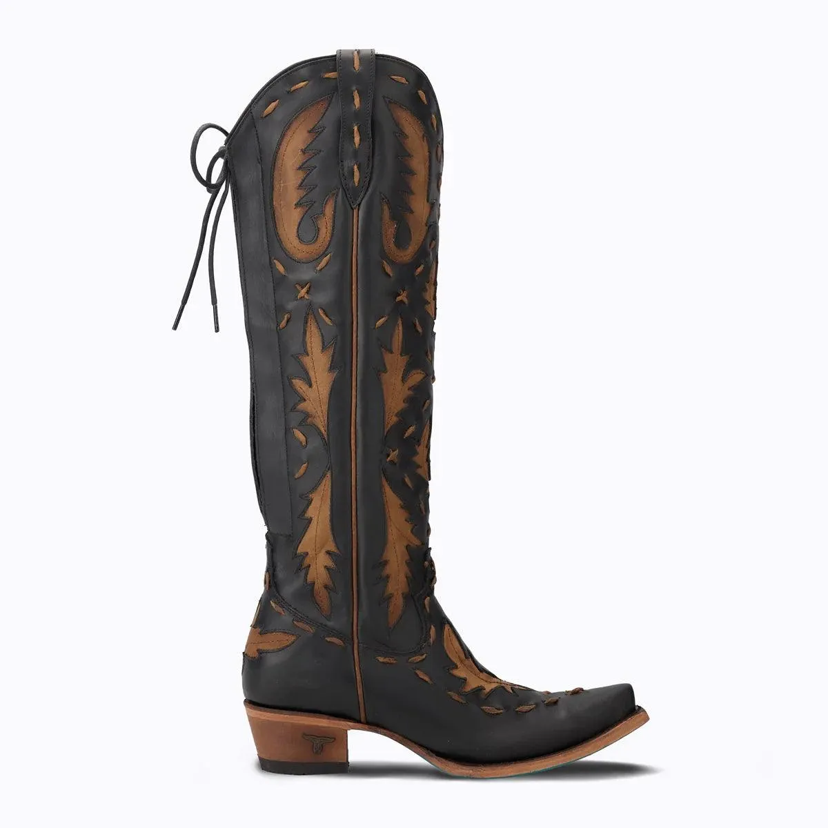 Lane Boots Women’s Jet Black and Caramel Reverie Tall Cowgirl Boots LB0495D