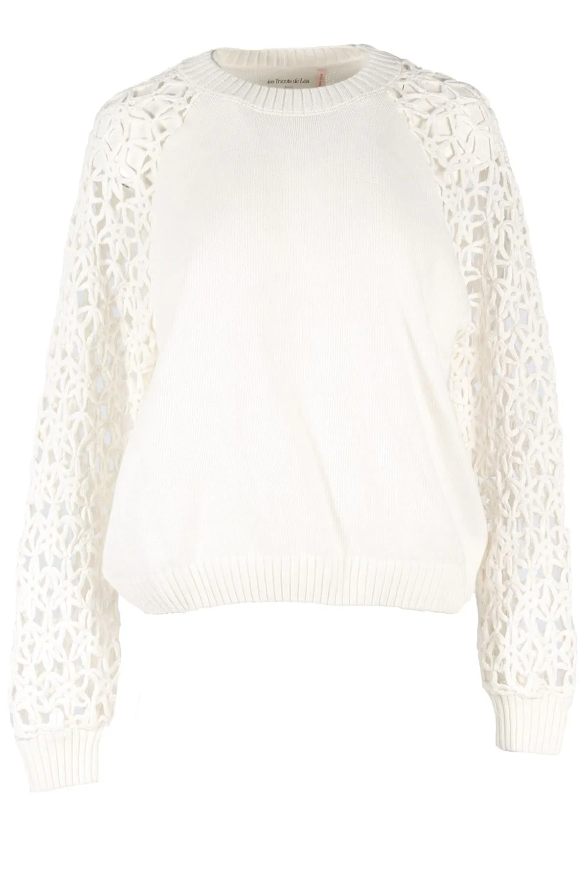 LES TRICTOS DE LA IVORY COTTON SWEATER UK 10-12