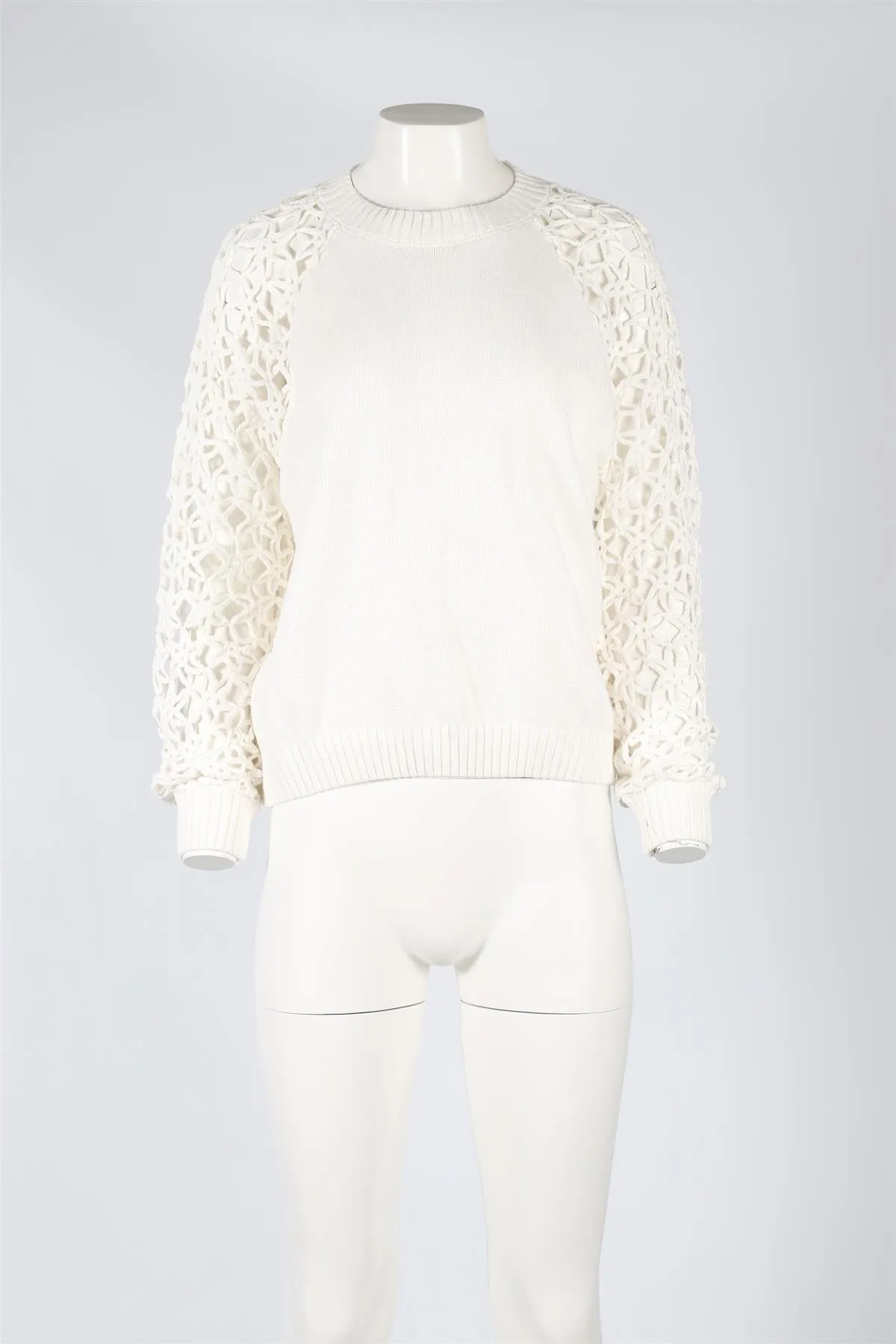 LES TRICTOS DE LA IVORY COTTON SWEATER UK 10-12