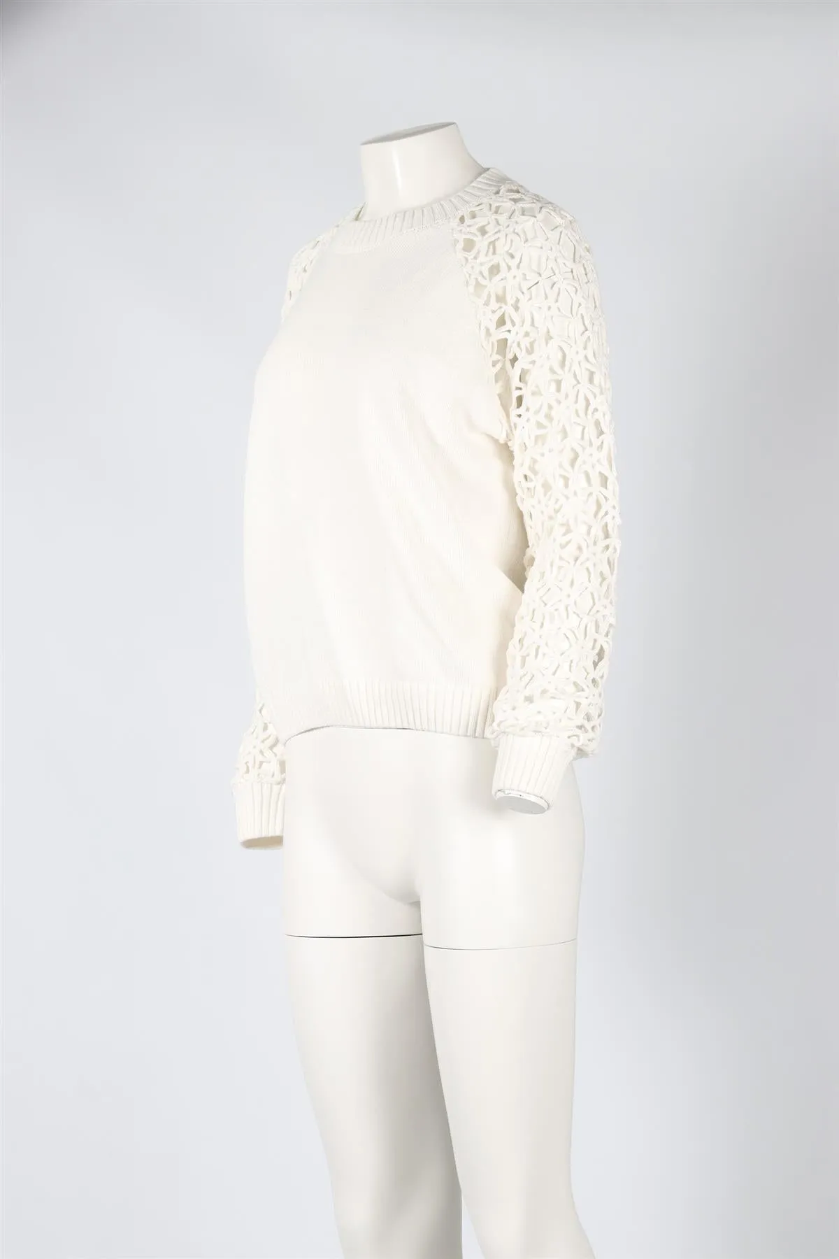 LES TRICTOS DE LA IVORY COTTON SWEATER UK 10-12