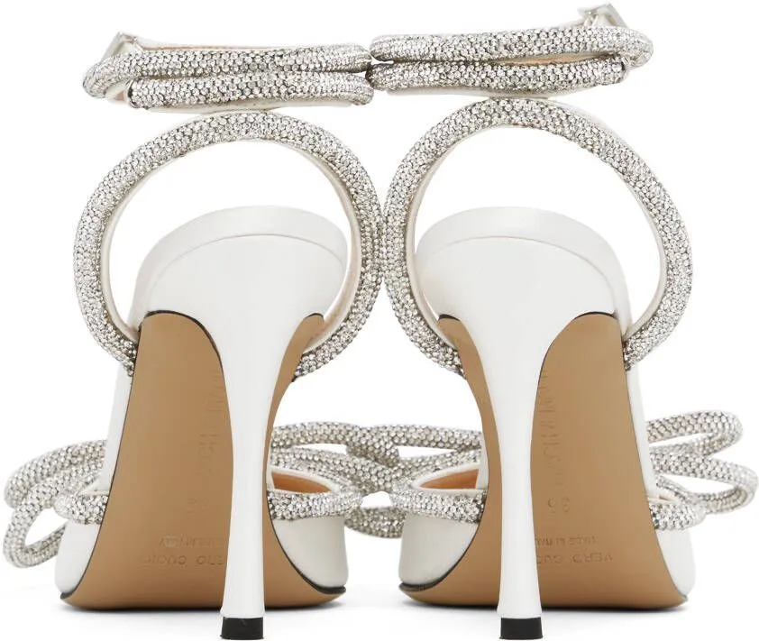 MACH & MACH White Double Bow Heels