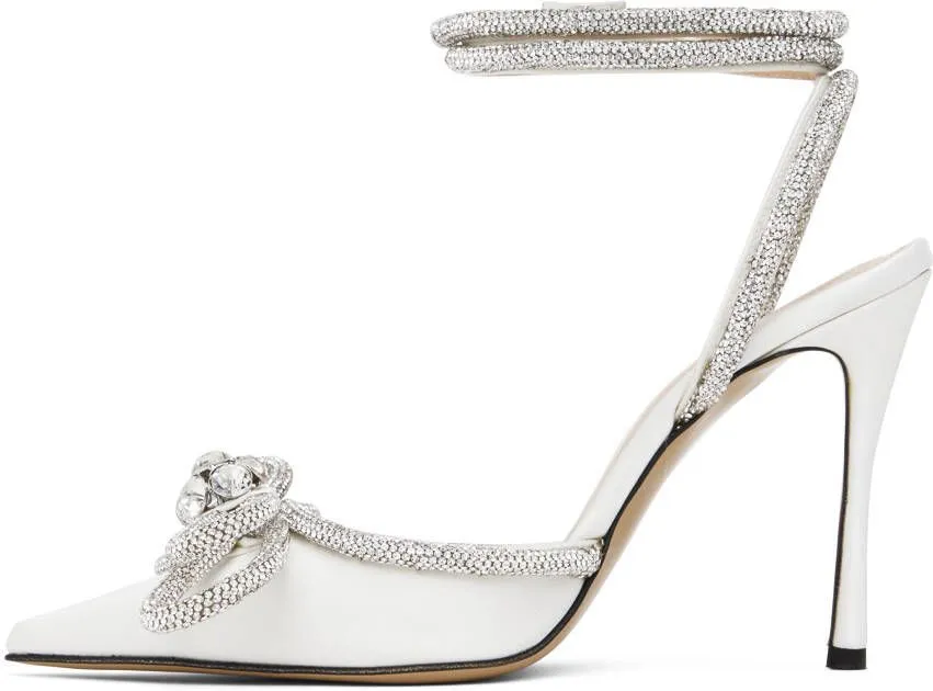 MACH & MACH White Double Bow Heels