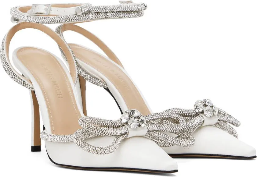 MACH & MACH White Double Bow Heels