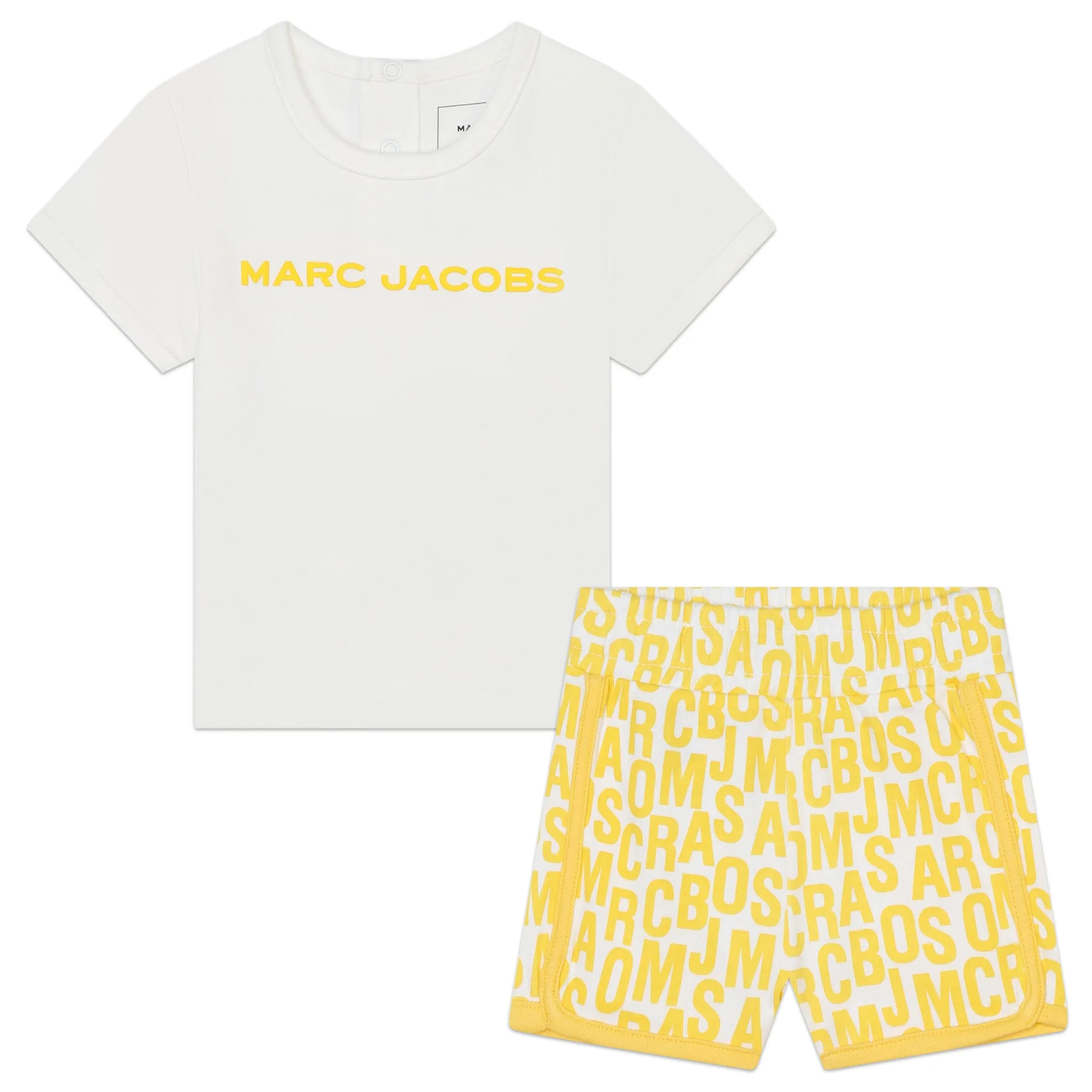 Marc Jacobs Set T-Shirt And Shorts Yellow White