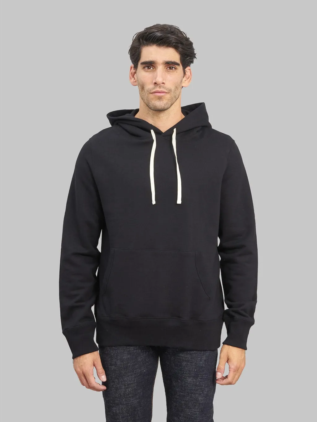 Merz b. Schwanen 382 Loopwheeled 12oz Classic Fit Hoodie Deep Black