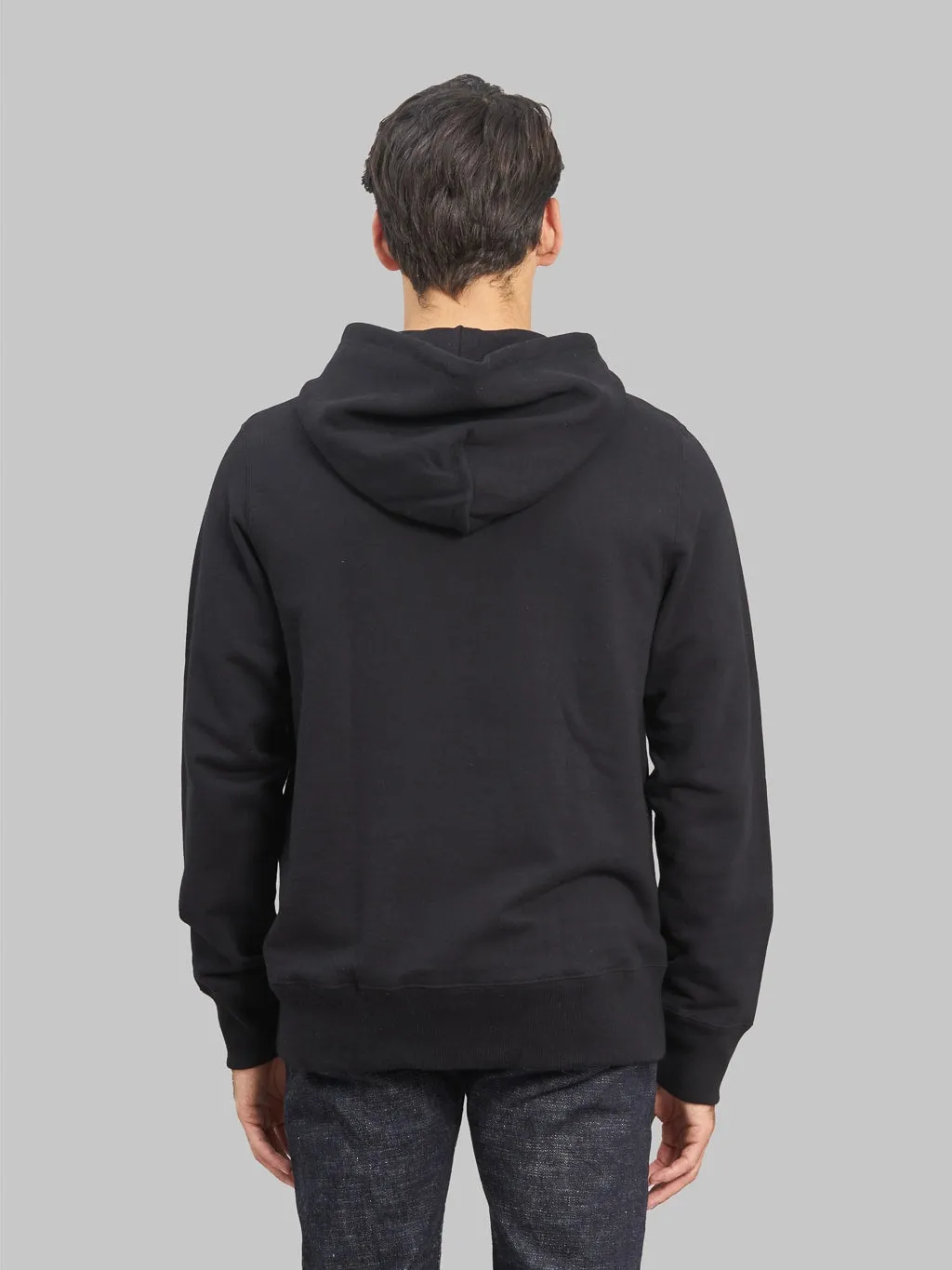 Merz b. Schwanen 382 Loopwheeled 12oz Classic Fit Hoodie Deep Black