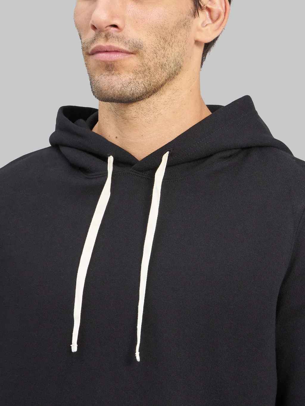 Merz b. Schwanen 382 Loopwheeled 12oz Classic Fit Hoodie Deep Black