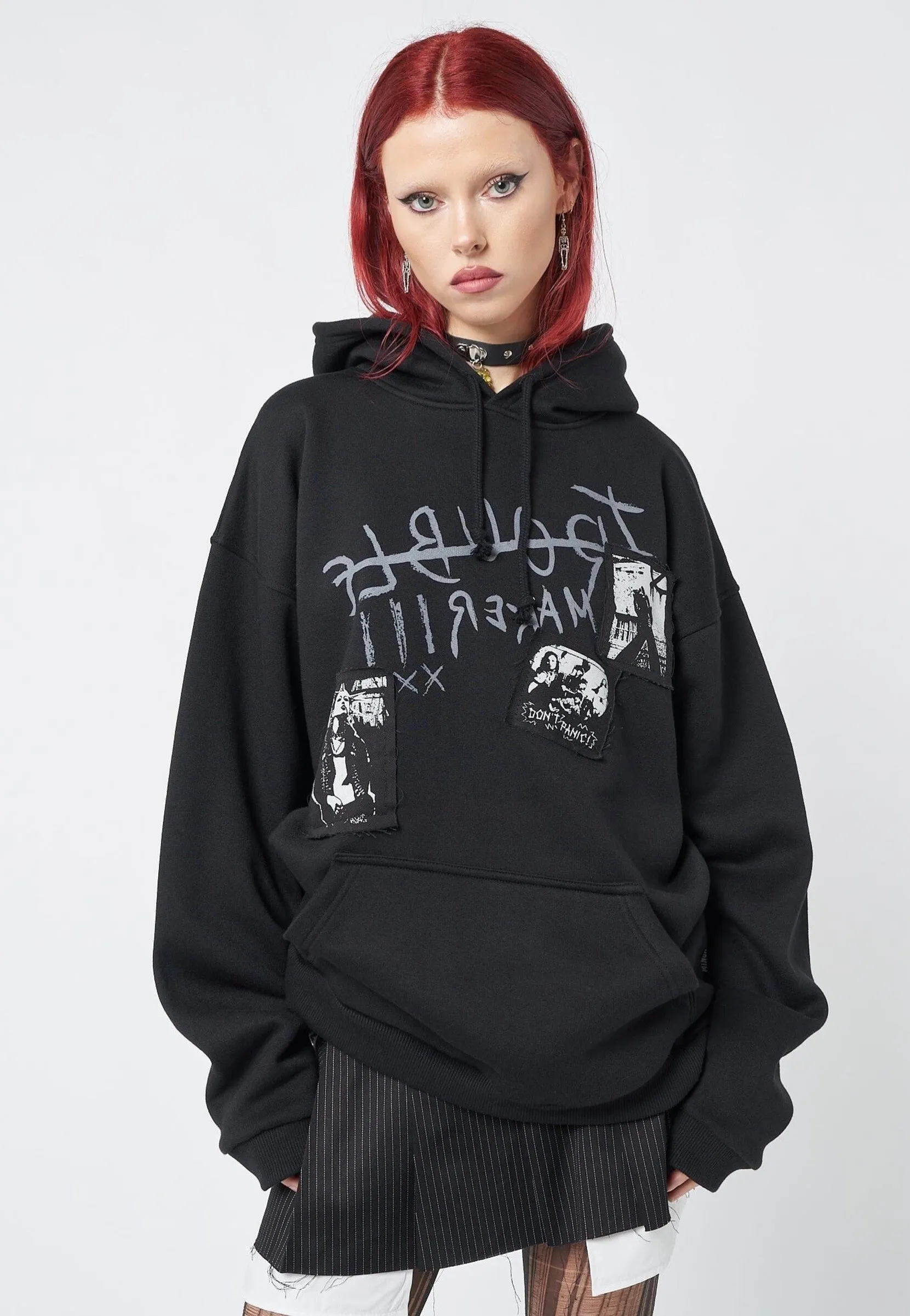 Minga London - Troublemaker Patches Black - Hoodie