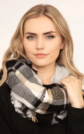 MS0190 Multi Plaid Infinity Scarf