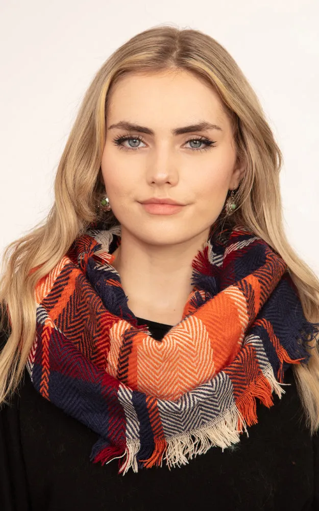 MS0190 Multi Plaid Infinity Scarf