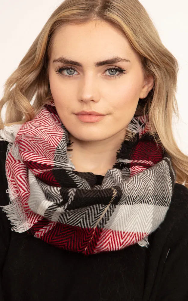 MS0190 Multi Plaid Infinity Scarf