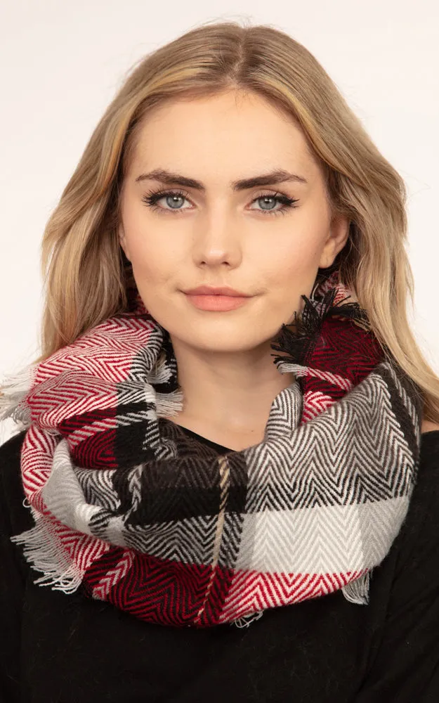 MS0190 Multi Plaid Infinity Scarf